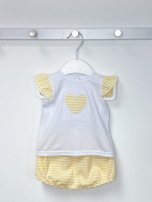 Yellow Heart Top & Bloomers