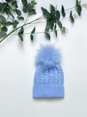 Blue Topsy Pom Pom Hat