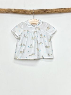 Turquoise Safari Print Shirt