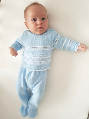 Baby traditional Spanish clothing - Boys Pointelle Knitted Two Piece