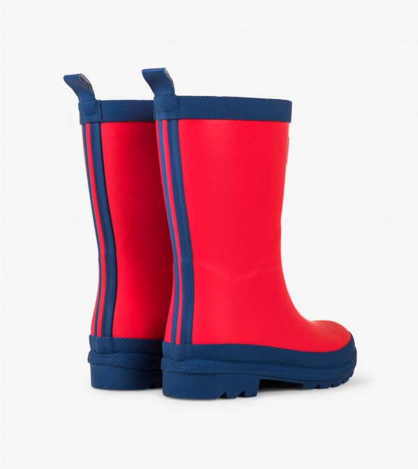 Red & Navy Matte Wellies perfect for rainy days & puddle jumping!