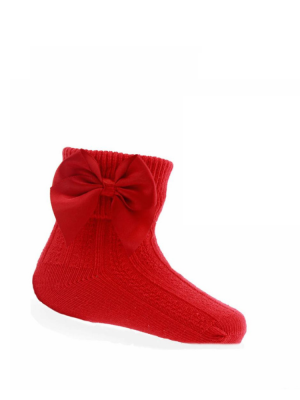 Red Bow Ankle Socks
