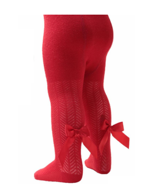 Red Chevron Bow Tights
